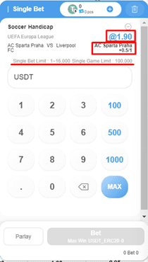 Hình ảnh về tỷ lệ kèo nhà cái Handicap tại 8xbet